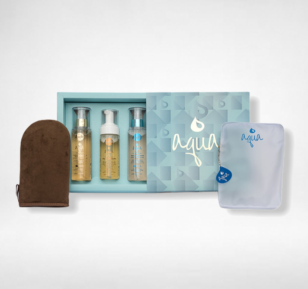 Kit Aqua Premium -  Aqua Autobronzeador 150ml + Aqua Hidratante 200ml + Aqua Acelerador 200ml + Necessaire + Luva Aplicadora