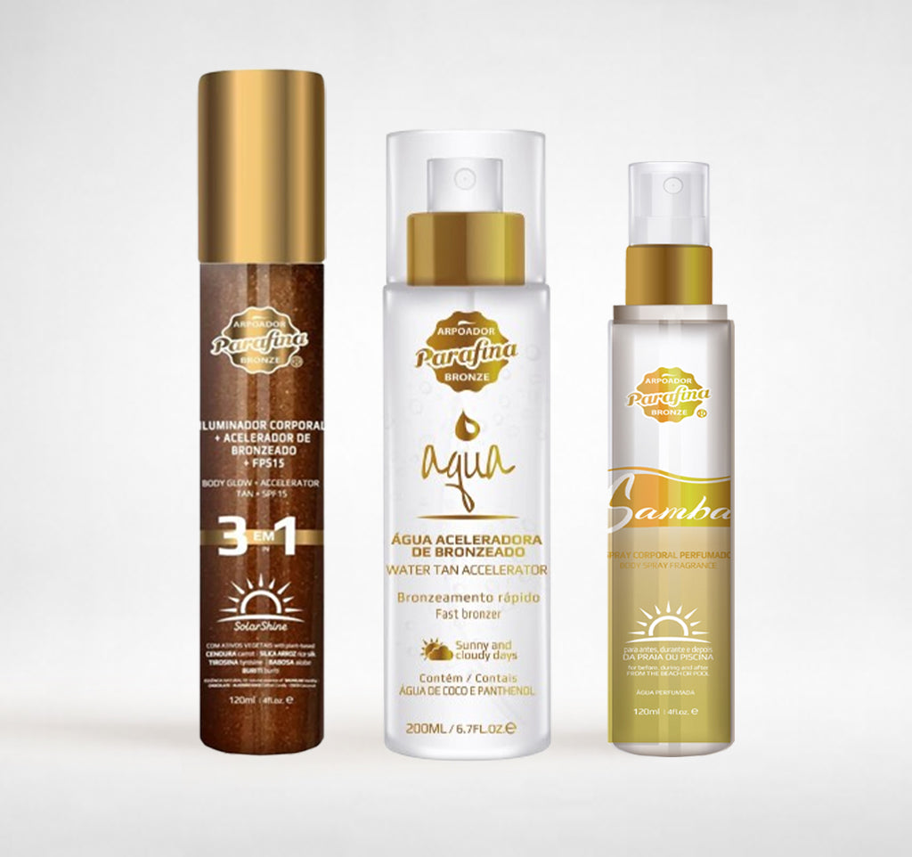 Kit Dia a Dia - Solar shine 120ml + Aqua Aceleradora 120g + Body Splash 120ml + Necessaire