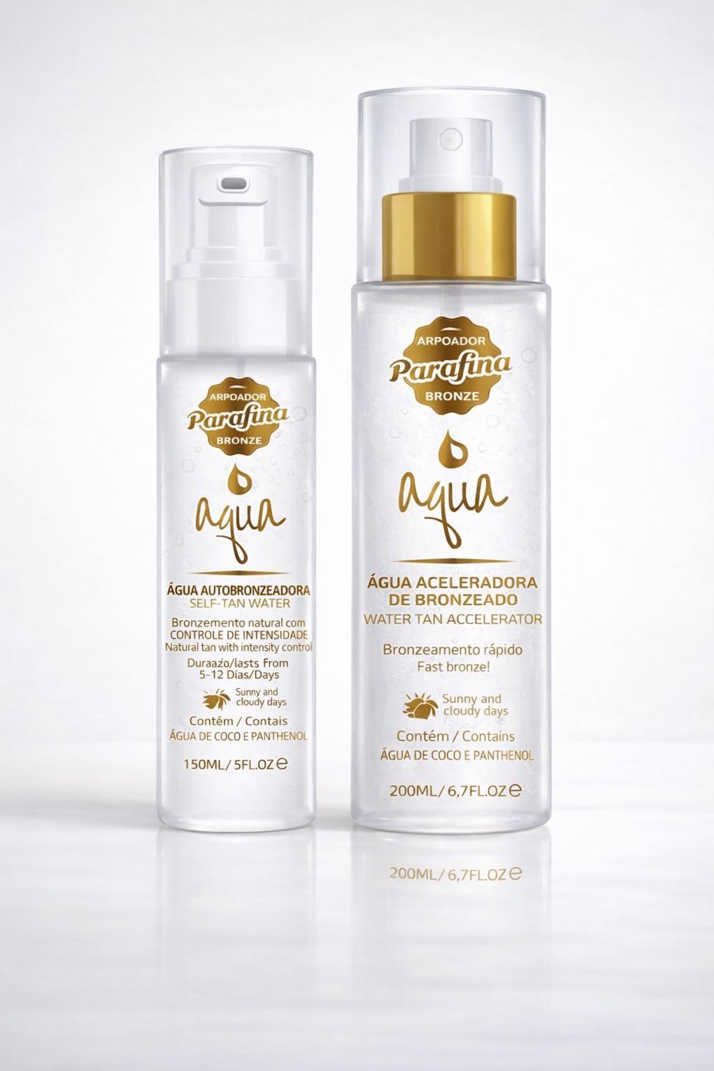 Kit básico Aqua: Loción autobronceadora Aqua 150 ml + Loción hidratante Aqua 200 ml + Neceser